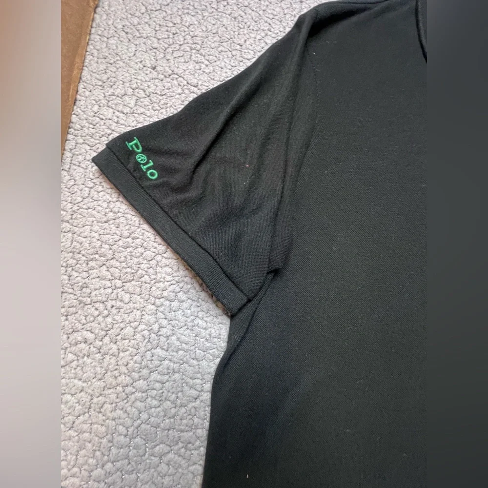 Polo Ralph Lauren Black And Green T Shirt Mens Size XL TG‎